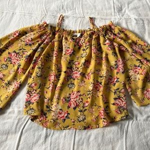 Active USA, crop top, gold, floral size L